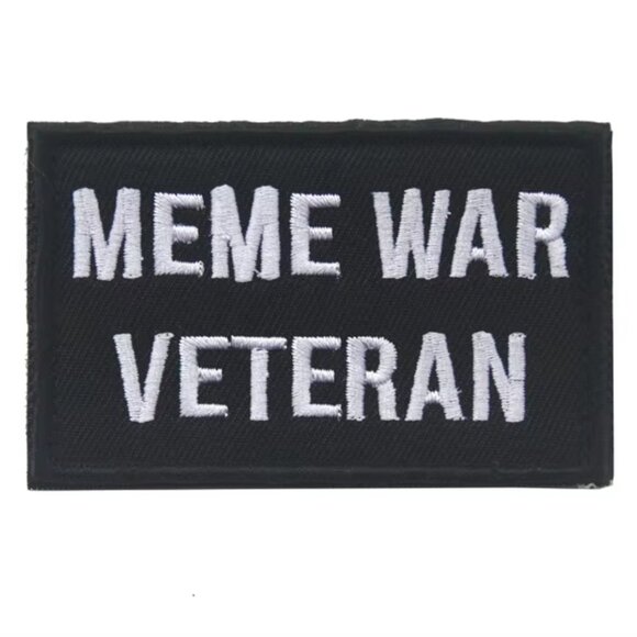 Meme War Veteran Funny Tactical Embroidered Patch - Hook & Loop - 2x3.15in - Picture 2 of 2
